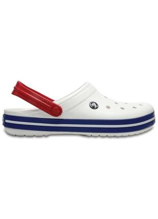 Сабо crocs crocband clog white blue m6w8-38-24.5 см 11016-w