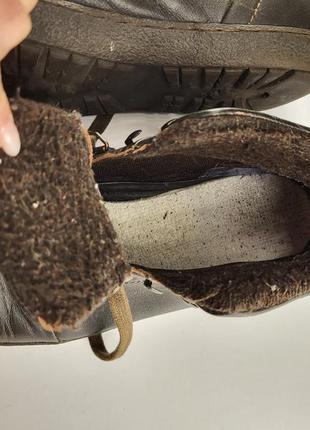 Шкіряні теплі зимові черевики осінь весни коричневі шоколад чоловічі 27,5 28 см 42 437 фото