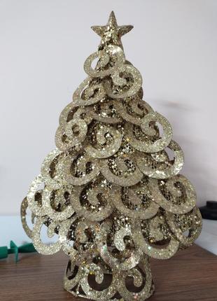 Золотая елка ялинка украшение елочка декор2 фото