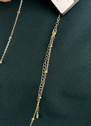 Новая тоненькая длинная цепочка цепи на шею золотистая подвеска