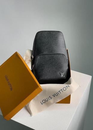 Сумка слінг у стилі louis vuitton avenue slingbag nm black/silver