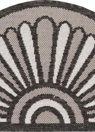 Коврик придверный karat flex 19163/80 50x80 см полукруглый серый черный