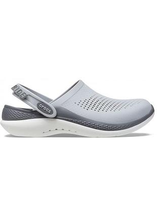 Сабо crocs literide 360 clog light grey slate grey m11-44-28.5 см 206708