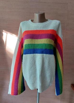 💙💛💜 симпатичный свитер с яркими полосками1 фото