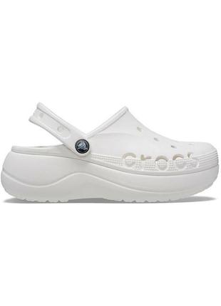 Женские кроксы crocs baya platform clog m6w8-38-24.5 см white 208186