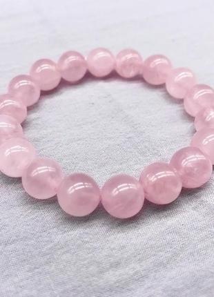 Браслет из натурального розового кварца