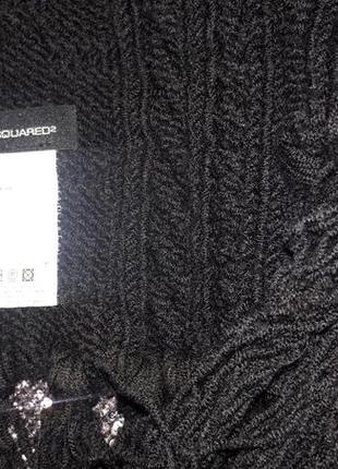 Брендовий 🖤 модний великий об'ємний 🖤 теплий чорний шарф 🖤 унісекс dsquared2.5 фото