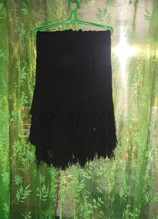 Брендовий 🖤 модний великий об'ємний 🖤 теплий чорний шарф 🖤 унісекс dsquared2.2 фото