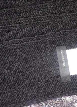 Брендовий 🖤 модний великий об'ємний 🖤 теплий чорний шарф 🖤 унісекс dsquared2.4 фото