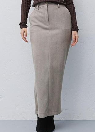 Женская удлиненная классическая юбка карандаш длиной миди2 фото