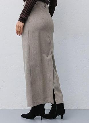 Женская удлиненная классическая юбка карандаш длиной миди3 фото