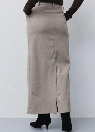 Женская удлиненная классическая юбка карандаш длиной миди4 фото