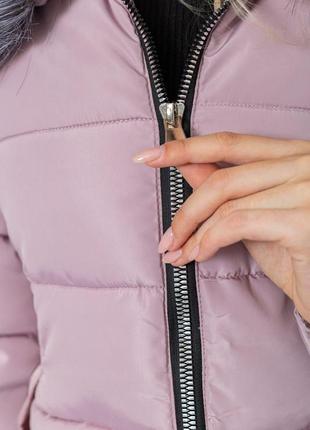 Куртка женская с мехом, цвет пудровый, 235r88045 фото