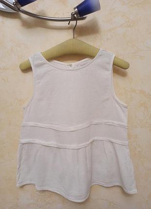 Катоновая кофточка майка разлетайка в рубчик