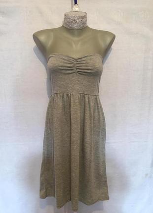 Женское платье туника  бюстье / жіноча сукня туніка сіра1 фото