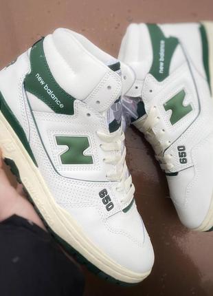 New balance 650 mid white&amp;green хутро