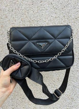 Жіноча сумка prada black люкс якість