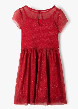 Нарядна червона сукня з блискітками3 фото