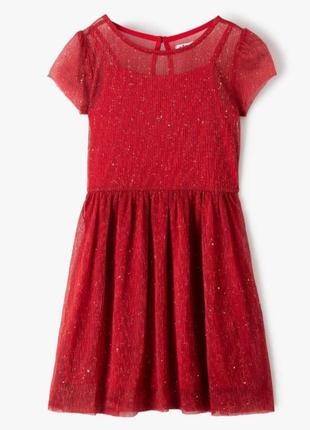 Нарядна червона сукня з блискітками2 фото