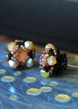 Серьги гвоздики с кристаллами сваровски2 фото