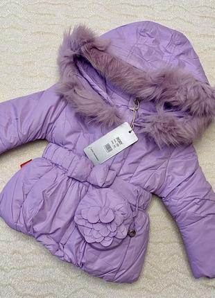 Зимова дитяча подовжена куртка для дівчинки 86-104