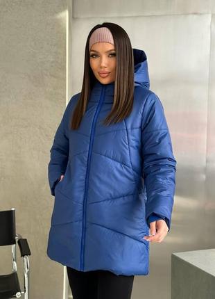 Женская зимняя стеганая куртка с боковыми молниями размеры 42-569 фото