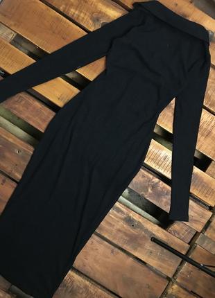 Женское длинное платье prettylittlething (преттилитлчинг мрр новое оригинал черное)2 фото