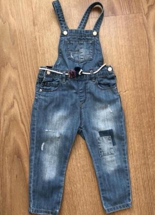 Джинсовий комбінезон zara 2-3,98