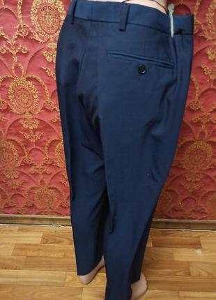 Синие брюки с стрелкой из шерсти4 фото