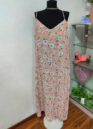 Стильное платье трапеция, цветочный принт, в бельевом стиле,вискоза,миди3 фото