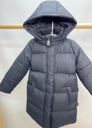 Зимний пуховик куртка для мальчика пальто серое на флисе внутри теплое до -30 мороза2 фото