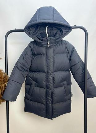 Зимний пуховик куртка для мальчика пальто серое на флисе внутри теплое до -30 мороза7 фото