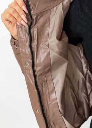Куртка женская из эко-кожи на синтепоне, цвет мокко, 129r28106 фото