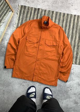 Nike sportswear orange overshirt jacket мужская оранжевая куртка найк овершот ветровка оранжевая рубашка винтаж размер l