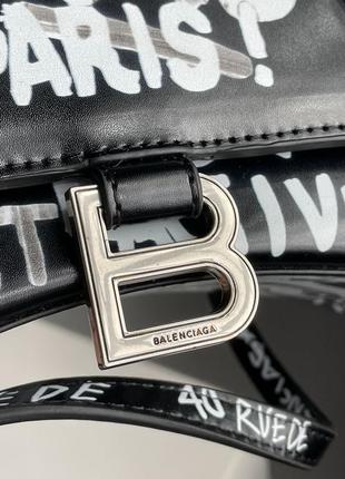 Сумка balenciaga hourglass small handbag graffiti in black3 фото