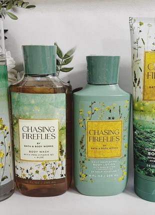 Набор мист + гель + крем для тела + лосьон chasing fireflies от bath and body works