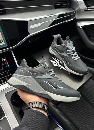 ❄️ чоловічі кросівки reebok nano x2 fleece dark gray white