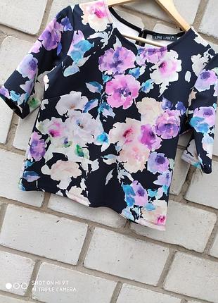 Блуза в цветочный принт раз s-m