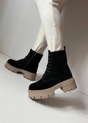Ботинки женские зимние, замш с мехом 36-41р