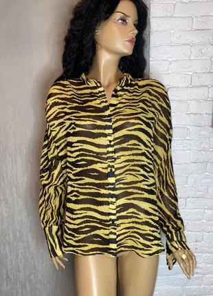 Блуза блузка у тигровий принт mango, xl1 фото