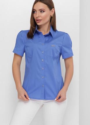 Жіноча однотонна блуза з коротким рукавом (3 кольори)