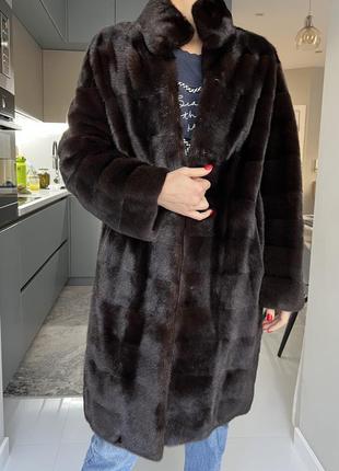 Норкова шуба фірмова плюшеве хутро luxury furs m/l