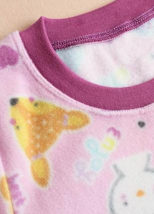 Тепла флісова піжама піжамка для дівчинки домашній костюм дитячий2 фото