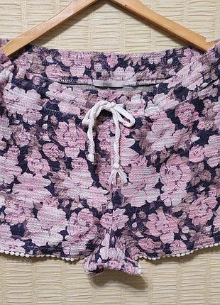 💜цікаві шорти з квітами великий розмір