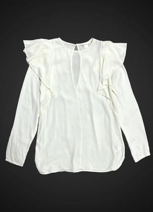 Однотонная блуза молочного цвета4 фото