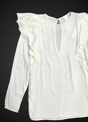 Однотонна блуза молочного кольору6 фото