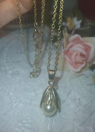 Цепочка с подвеской "жемчужина " германия