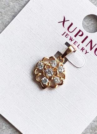 Брендовая ювелирная бижутерия xuping jewelry, подвеска с фианитами3 фото