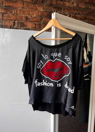 Desigual women's fashion is dead top shirt big print женский топ, футболка
