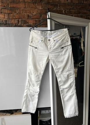 G-star raw 3301 plus sudden straight women's white denim jeans женские джинсы